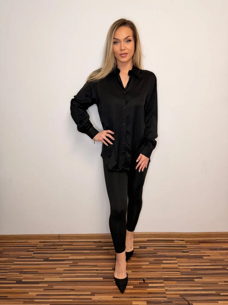 SOFIA - Hedvábně jemná černá halenka
