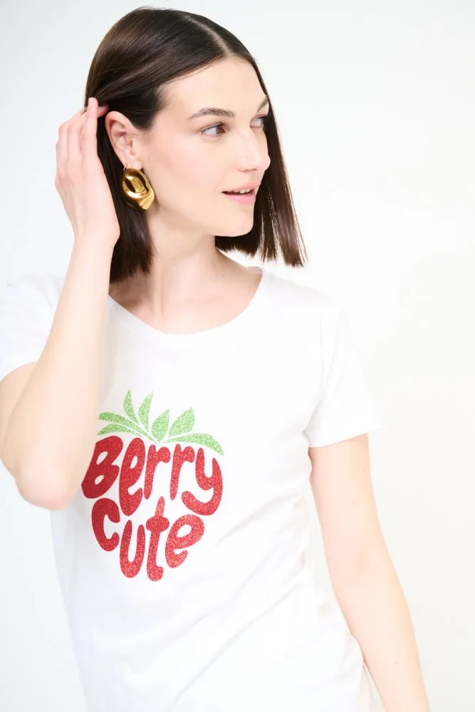 VALENTINA - Slim tričko, potisk „Berry Cute"