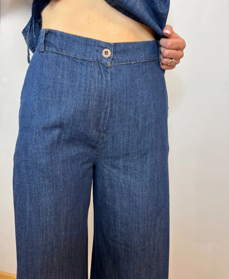 DENIM PALAZZO — Džínsové palazzo kalhoty